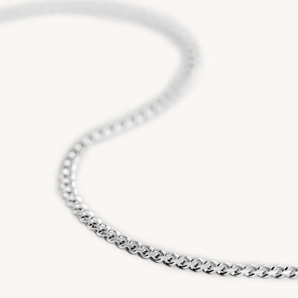 NEW NYC STERLING .925 Solid Silver 18” Chain Cuban Link Diamond Cut Necklace